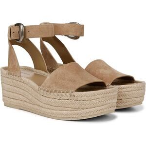 Vince Women's leather Belisa Platform Espadrille Sandal  9.5 tan new